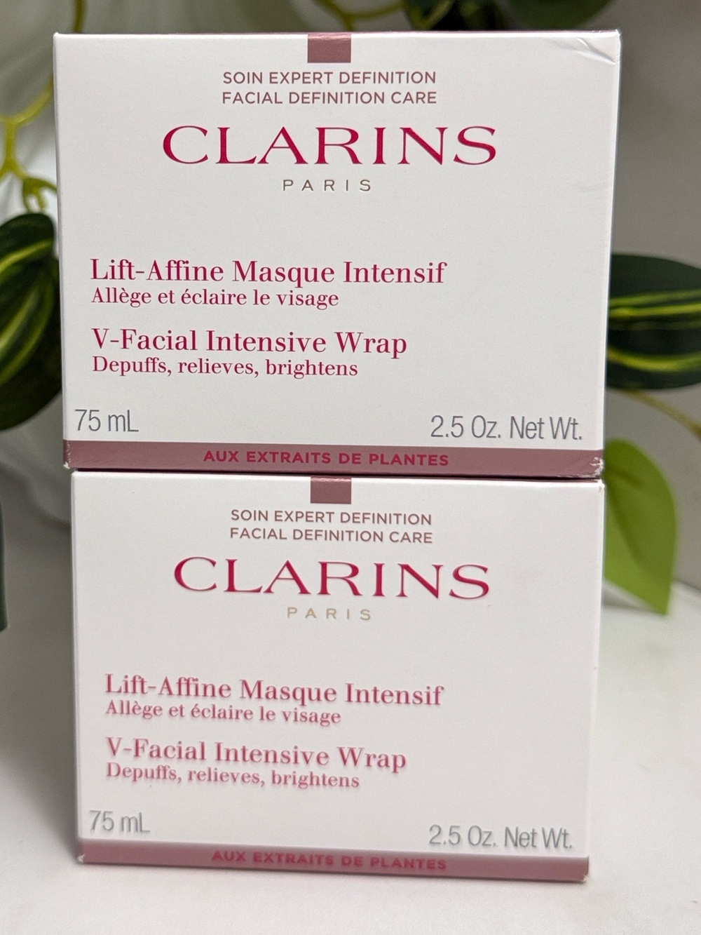Clarins V-Facial Intensive Wrap Masque Intensif — 2x full-size (2.5 oz each)